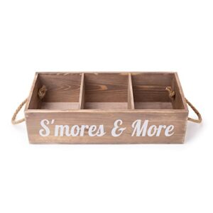 smores caddy tray bar station-camping accessories outdoor food tray-wooden organizer box-birthday party gift for teacher
