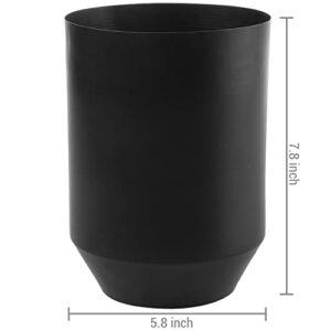 MyGift Modern Matte Black Metal Vase, Decorative Table Flower Vase, Indoor Planter Pot with Tapered Bottom Design - Handcrafted in India