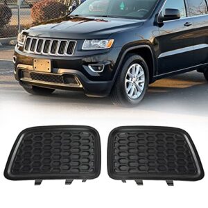 HAPSO Front Lower Grille Tow Hook Cover Fit For 2014-2016 Jeep Grand Cherokee Pair Driver & Passenger Side OEM Replace 68143099AC 68143098AC