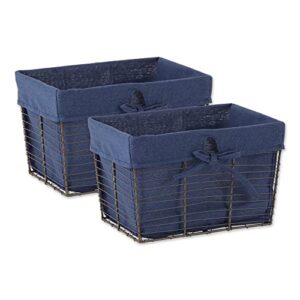 dii farmhouse chicken wire storage baskets with liner, medium, vintage french blue, 11x7.88x7", 2 piece