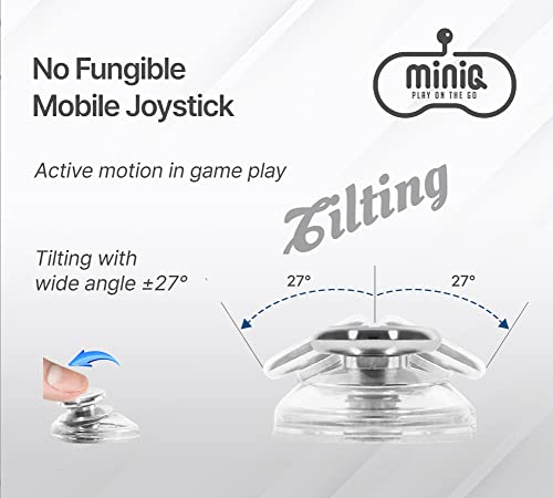 MiNiQ Mobile Phone Game Joystick for iPhone iPad Android Smartphone Tablet Gaming Control with White Solid Vanity Mirror Carrying Case