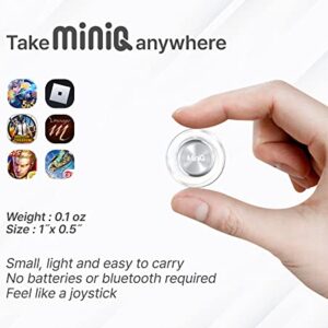 MiNiQ Mobile Phone Game Joystick for iPhone iPad Android Smartphone Tablet Gaming Control with White Solid Vanity Mirror Carrying Case