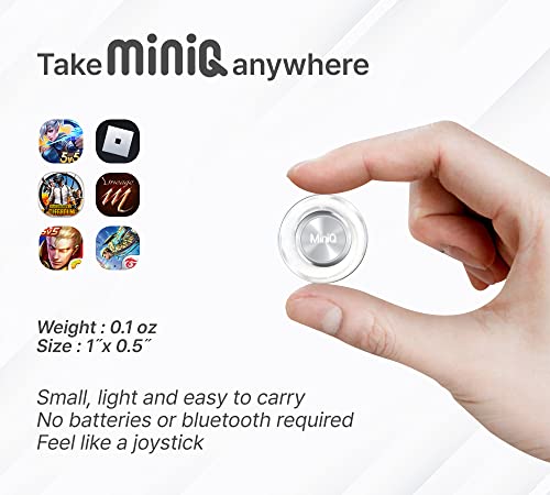 MiNiQ Mobile Phone Game Joystick for iPhone iPad Android Smartphone Tablet Gaming Control with White Solid Vanity Mirror Carrying Case