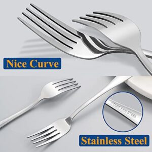 Forks Silverware,16-Piece Dinner Forks,8 Inches Premium Food-Grade Stainless Steel Forks,Metal Forks Set,Silverware Forks Only,Mirror Polished,Dishwasher Safe