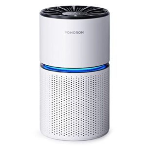 pomoron mj003h air purifiers for home large room up to 620ft², h13 true hepa air purifier air filter remove 99.97% dust pollen smoke odors allergies air cleaner for bedroom kitchen ozone free, white