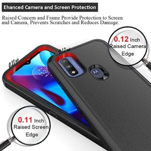 Compatible with Motorola G Pure/Moto G Power 2022 Case, Heavy Duty Rugged Shockproof Full Body Protection Kickstand Case with Belt Clip Holster for Motorola G Pure 6.5 inch Phone (Black)