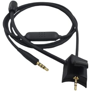 detachable replacement qc35 headphone boom microphone cable cord mute switch compatible with bose quietcomfort 35 ii (qc35 ii) qc35 gaming headset​ for pc/ laptop/ ps4/ ps5/ xbox one controllers