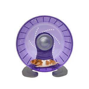 kathson hamster exercise wheel 6.7 inch silent running wheel for gerbils chipmunk, dwarf hamster, mouse and other small animals (purple)