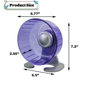 kathson Hamster Exercise Wheel 6.7 inch Silent Running Wheel for Gerbils Chipmunk, Dwarf Hamster, Mouse and Other Small Animals (Purple)