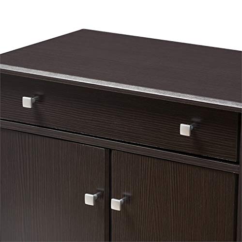 BOWERY HILL Contemporary Wooden Shoe Cabinet in Wenge Brown