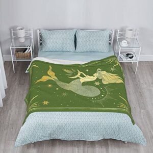 Yatuon Pisces Zodiac Blanket Constellation Flannel Fleece Throw Blanket with Lucky Colors Winter Warm Astrology Gifts Blanket for Home Bed Couch 50"X40"