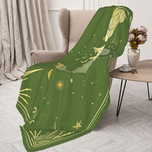 Yatuon Pisces Zodiac Blanket Constellation Flannel Fleece Throw Blanket with Lucky Colors Winter Warm Astrology Gifts Blanket for Home Bed Couch 50"X40"