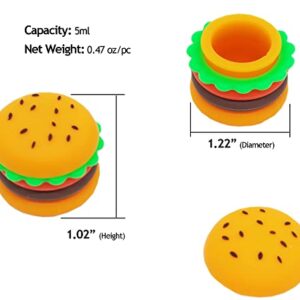 vitakiwi 5ml Hamburger Silicone Wax Container Non-stick Jars (3)