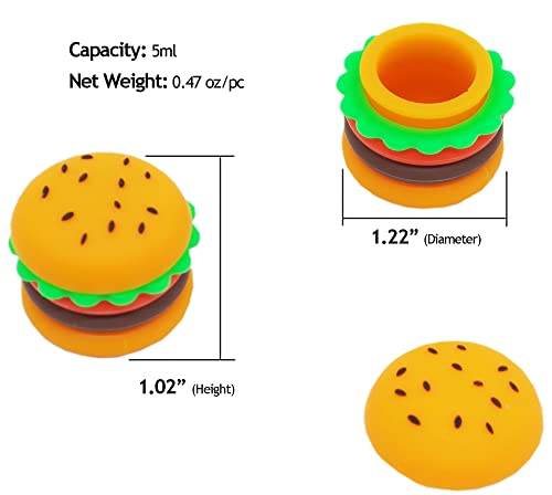 vitakiwi 5ml Hamburger Silicone Wax Container Non-stick Jars (3)