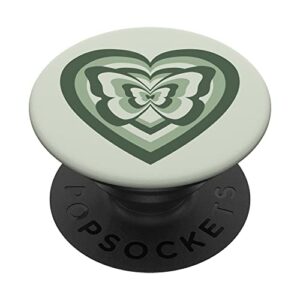 sage green aesthetic love heart coffe latte butterfly popsockets swappable popgrip