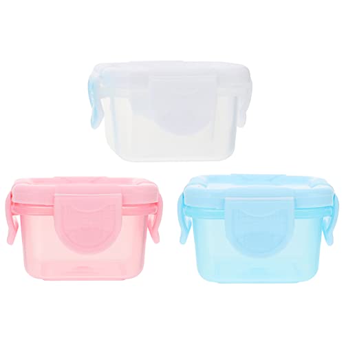 Mini Fridge Mini Fridge Snack Container 3Pcs Plastic Food Storage Jars With Clip- On Lid Blocks Food Storage Leakproof Food Snack Snack Mini Freezer Bento Lunch Box