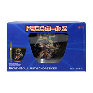 Stunned Mind Dragon Ball Z 16 oz Saiyans vs Earth Ramen Bowl with Chopsticks