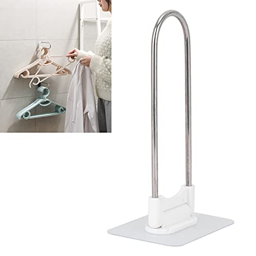 Clothes Hanger Holder, Clothes Hanger Organizer Stainless Steel U‑Shape Wall Storage Rack for Bathroom Balcony White