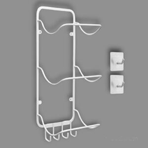 KOOLIST Yoga Mats Holder, Wall Mount, Rack for Yoga Mats or Towel Storage. 3 Shelf Contoured Design with additional 4 Hook Assembly