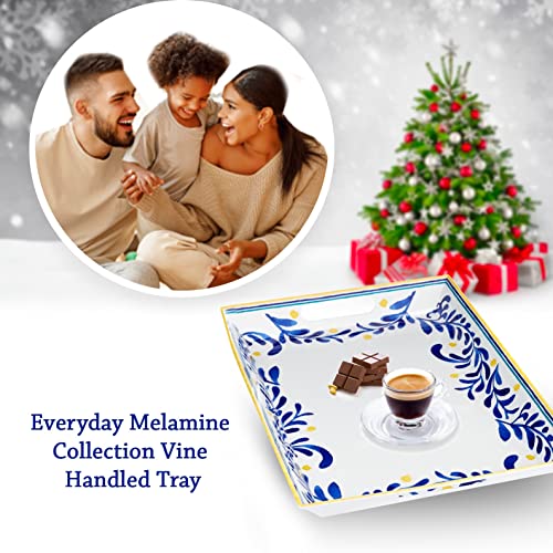 the Season Essentials Everyday Melamine Collection Vine Handled Tray