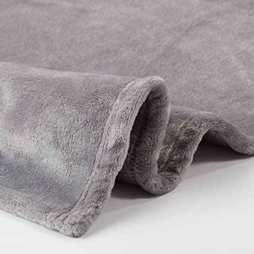 SERTA Cozy Plush Thick Fuzzy Soft Throw Blanket for Bed and Couch, 90" x 90", Grey