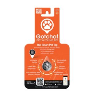 gotcha smart pet id tag for pets, easily attaches to dog & cat collars and harnesses, contains personalized pet contact information for quick identification by max & molly