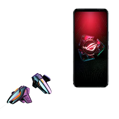 BoxWave Gaming Gear Compatible with ASUS ROG Phone 5 Pro (Gaming Gear by BoxWave) - Touchscreen QuickTrigger, Trigger Buttons Quick Gaming Mobile FPS for ASUS ROG Phone 5 Pro - Jet Black