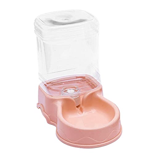 gazechimp Automatic Pet Feeder Water Dispenser Feeding Bowls Dish for Small Medium Large Dog Pets Kitten Big Capacity 3.5L, Pink Water Feeder