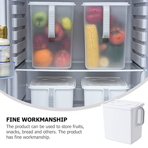 Hemoton Refrigerator Containers Kitchen Food Containers Fridge Storage Bins Organizer with Lids Handle for Refrigerator Cabinet Desk (White) Sealable Containers