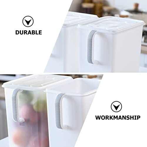 Hemoton Refrigerator Containers Kitchen Food Containers Fridge Storage Bins Organizer with Lids Handle for Refrigerator Cabinet Desk (White) Sealable Containers