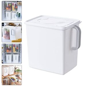 Hemoton Refrigerator Containers Kitchen Food Containers Fridge Storage Bins Organizer with Lids Handle for Refrigerator Cabinet Desk (White) Sealable Containers