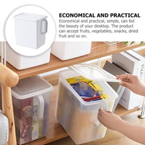 Hemoton Refrigerator Containers Kitchen Food Containers Fridge Storage Bins Organizer with Lids Handle for Refrigerator Cabinet Desk (White) Sealable Containers