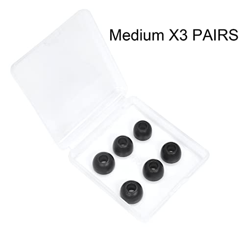 defean Earbuds Memory Foam Replacement Eartips Tips Compatible with Airpods Pro Headphones, 3 Pairs Noise Isolation Earbuds Eartips with Portable Storage Case (Medium)
