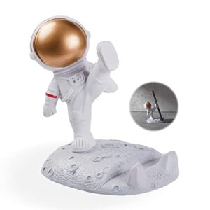 aumohall astronaut cell phone stand creative spaceman phone holder for desktop ornaments, kicking leg