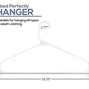 Utopia Home Plastic Hangers 100 Pack - Hangers 50 Pack with Shoulder Grooves & Hangers 50 Pack with Hooks - White Clothes Hangers