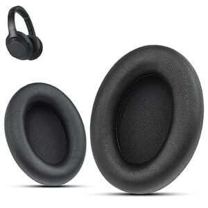 krone kalpasmos professional replacement earpads for sony wh-1000xm3, compatitable with sony wh-1000xm3 noise cancelling headphone luxury soft leather memory foam black