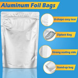 50Pack Mylar Bags for Food Storage With Label Stickers 9.4 Mil 10"x14" Extra Thick Resealable Bags for Nuts, Coffee, Tea Storage