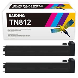 saiding compatible toner cartridge replacement for tn812 tn 812 a8h5030 to use with konica minolta bizhub 808 high yield 40800 (2 black)