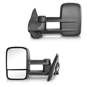 pz driver and passenger side tow mirrors with power heated black,replacement fit for chevy silverado gmc sierra 1500 2500 3500 yukon tahoe 07-14