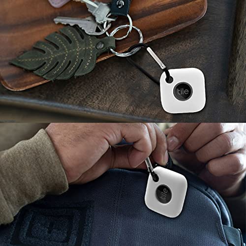 Seltureone Silicone Case Compatible for Tile Mate 2022 with Keychain, Anti-Scratch Lightweight Soft Protective Sleeve Skin Cover for Tile Mate Tracker 2022 (Device Not Included), White