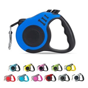 lievuiken retractable dog leash automatic telescopic tractor dog tape, pet tape 10/16 ft durable and convenient, with non-slip handle, suitable for small and medium-sized dogs blue