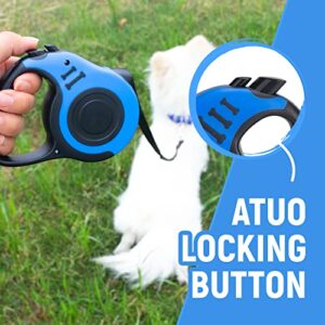 LIEVUIKEN Retractable Dog Leash Automatic Telescopic Tractor Dog Tape, Pet Tape 10/16 FT Durable and Convenient, with Non-Slip Handle, Suitable for Small and Medium-Sized Dogs Blue