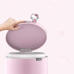 CHENXIANGTA8 Garbage Can Household Stainless Steel Trash Can Foot Pedal Small Paper Basket with Lid Pink Bedroom Kitchen Living Room Bathroom for Girls Garbage Cans for Kitchen