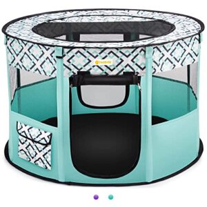 tasdise portable pet playpen, foldable dog playpen, exercise kennel tent for puppy, dog, cat, rabbit, great for indoor outdoor travel use,come with free carrying case