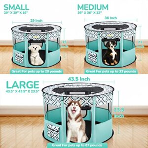 TASDISE Portable Pet Playpen, Foldable Dog Playpen, Exercise Kennel Tent for Puppy, Dog, Cat, Rabbit, Great for Indoor Outdoor Travel Use,Come with Free Carrying Case