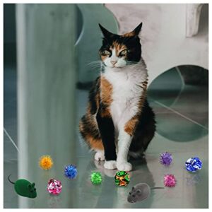 Andiker Cat Toys for Indoor Cats, 4 Big Cat Springs & 8 Small Springs Cat Interactive Toy for Swatting, Biting, Hunting Cat Creative Toy to Kill Time and Keep Fit Colorful Plastic Spring (26pc)