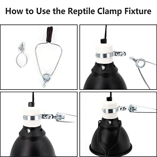 Surfante Reptile Clamp Stand Fixture Adjustable Heat Lamps Dome Holder Suitable for 5.5~8.5 inches Dome
