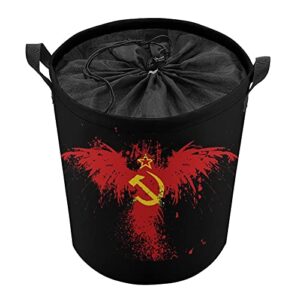 nudquio russia hammer flags hook ussr sickle laundry basket with drawstring closure lid and handles storage hamper for bedroom office