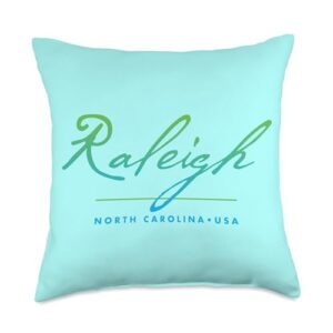 raleigh nc gear raleigh north carolina throw pillow, 18x18, multicolor