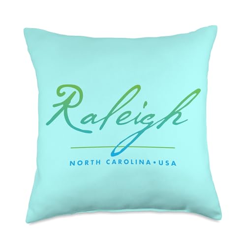 Raleigh NC Gear Raleigh North Carolina Throw Pillow, 18x18, Multicolor